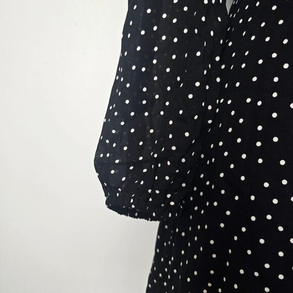 Reformation Terri Polka Dot Black and White Mini Dress Sz 6 - Picture 7 of 11